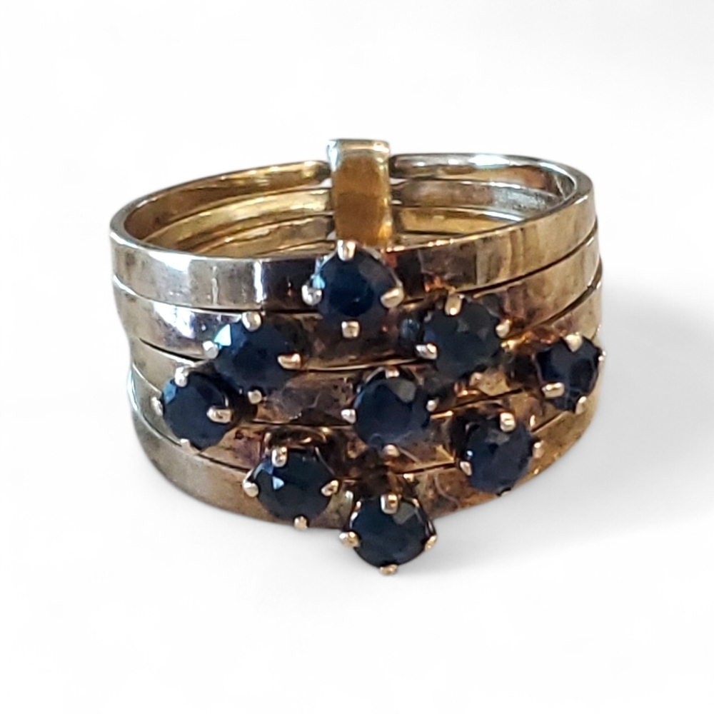 14k Yellow Gold Sapphire Vintage Harem Ring